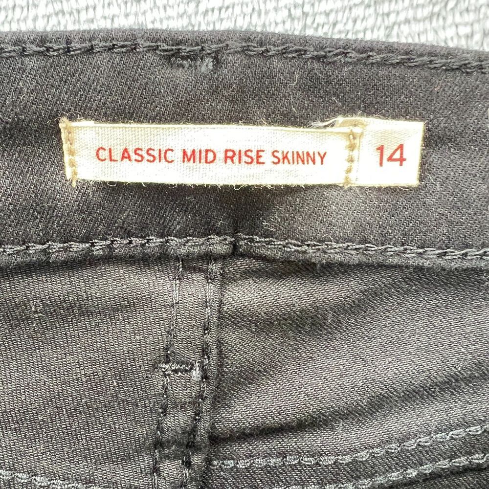 Levis Classic Mid Rise Skinny Slim Fit Jeans Womens 14 Medium 32 x 30 Black - Picture 3 of 9